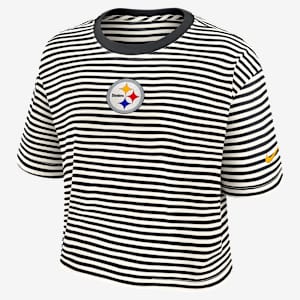 Pittsburgh Steelers Striped Women's Nike NFL Cropped T-Shirt. Nike.com